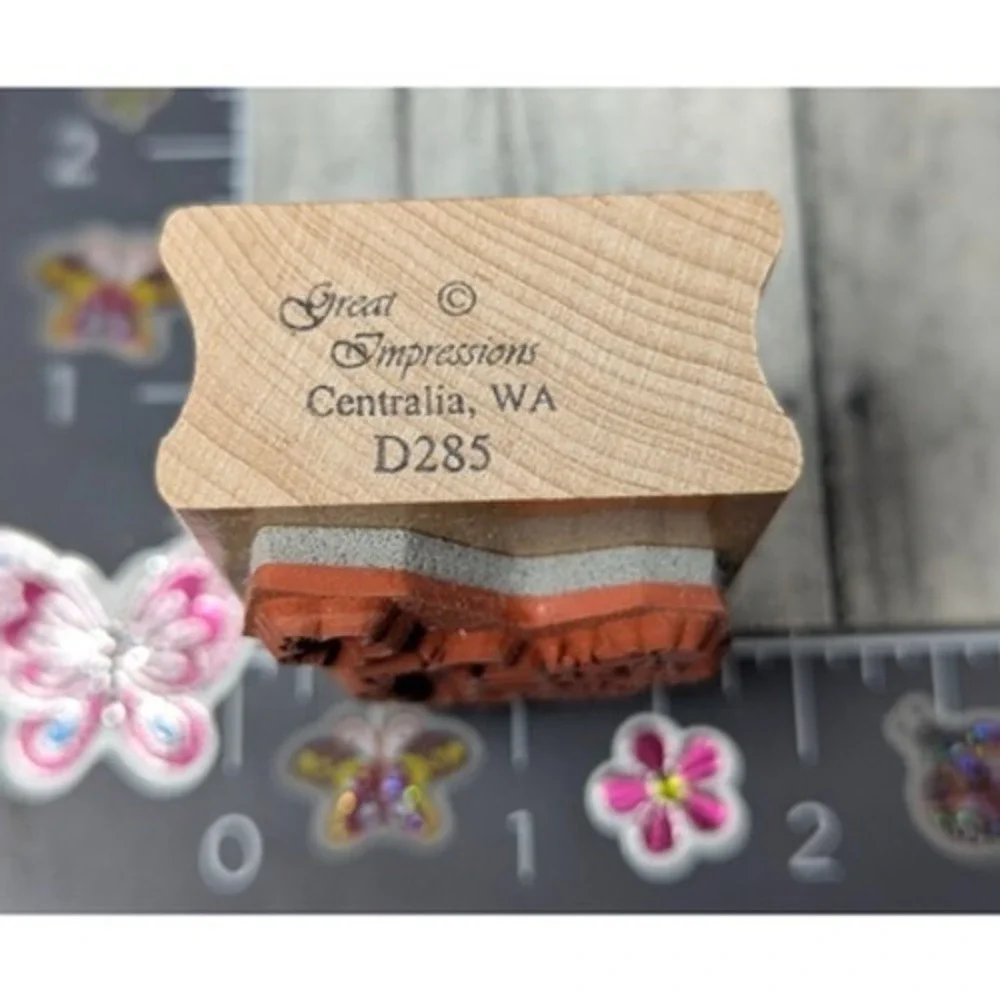 Great Impressions Flower Trio D285 Rubber Stamp Wood #K116